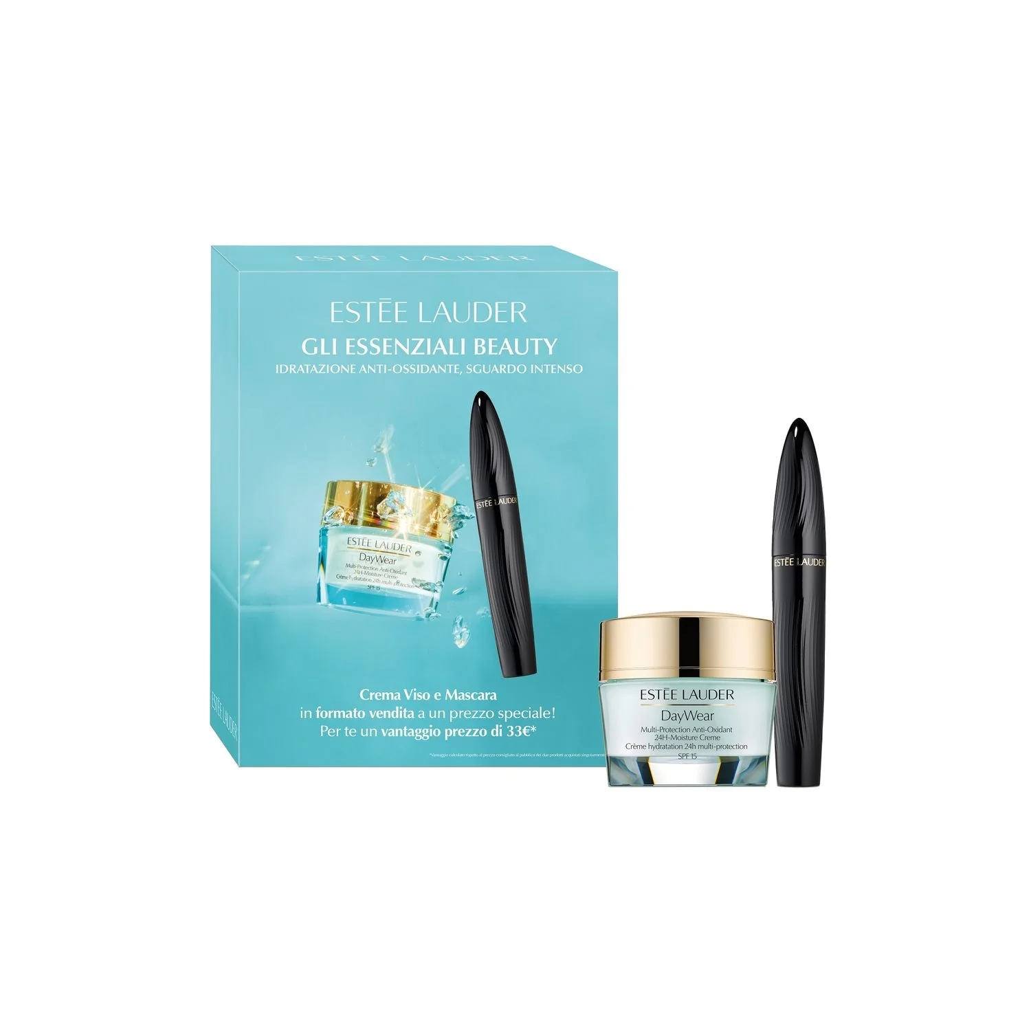 DayWear Set Daywear Crema viso e Turbo Lash Mascara - Cofanetto Idratante, Crema viso giorno idratante, Mascara