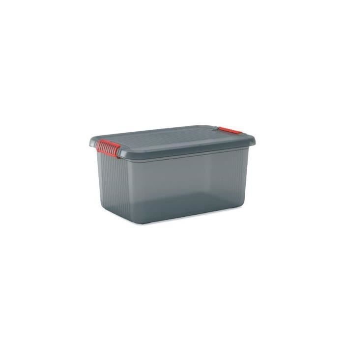 KIS | Caja de almacenamiento de 43 L - K LATCH BOX L, ahumada, 59 x 39 x 28 cm