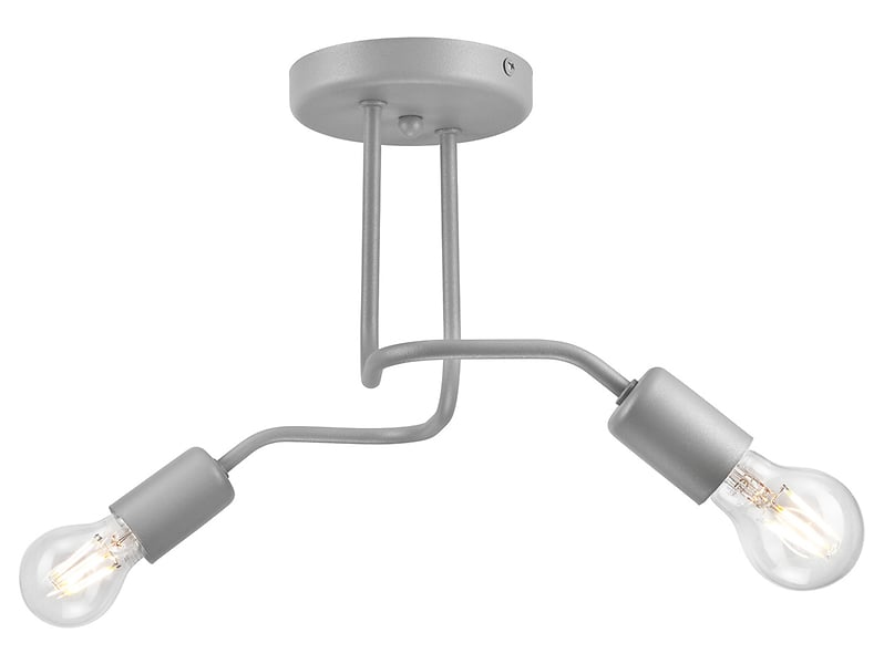 Lampa sufitowa Charlie 2-punktowa stalowa szara