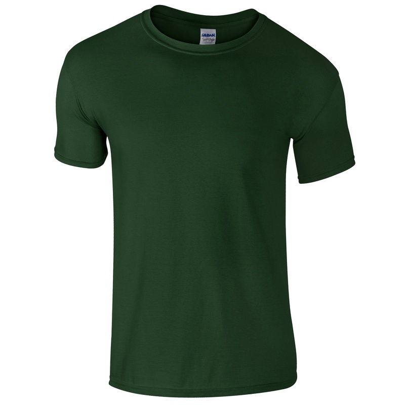  Camiseta básica de manga curta macia, 100% algodão grosso, Gildan