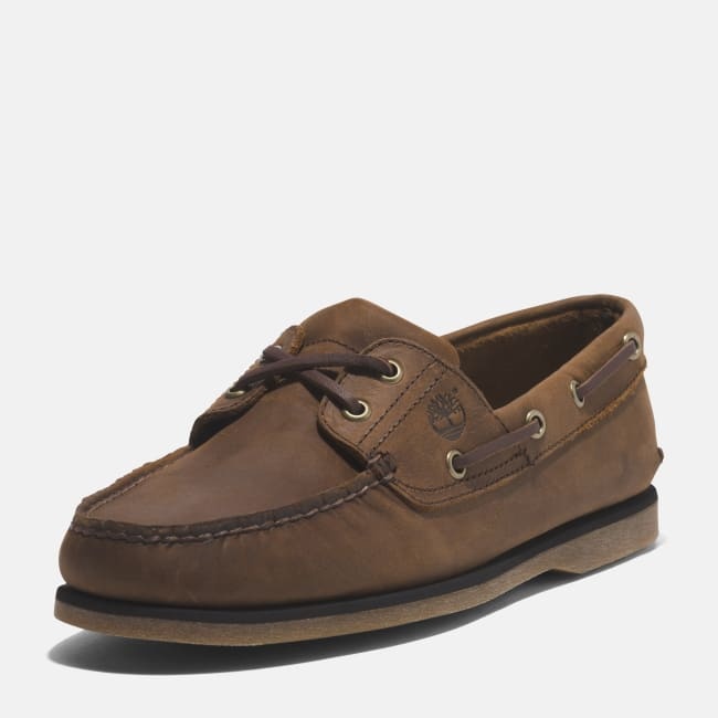 Scarpa da Barca in Pelle Classic da Uomo in                marrone medio