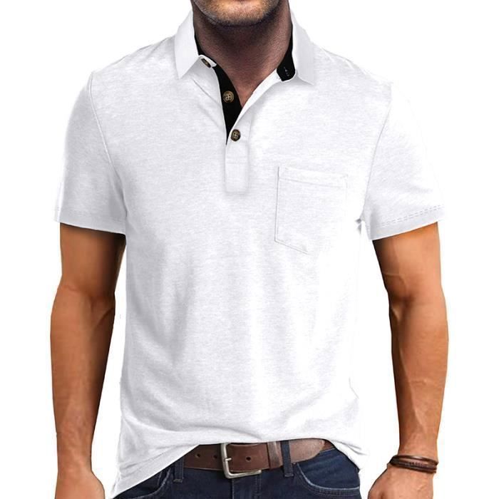 Polo da uomo - Comoda e casual - Taglie forti - Bianca