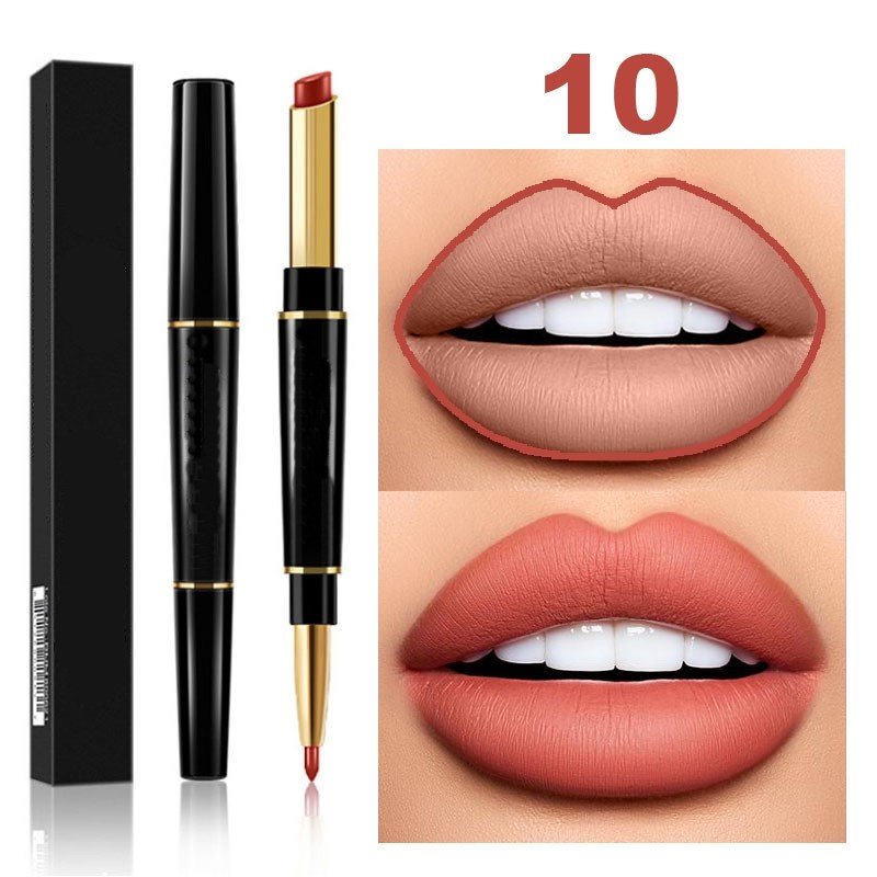 Crayon à lèvres mat waterproof longue tenue, 12 couleurs, effet crayon à lèvres, effet bonne mine, formule non adhésive, pour femme (TSLM1)