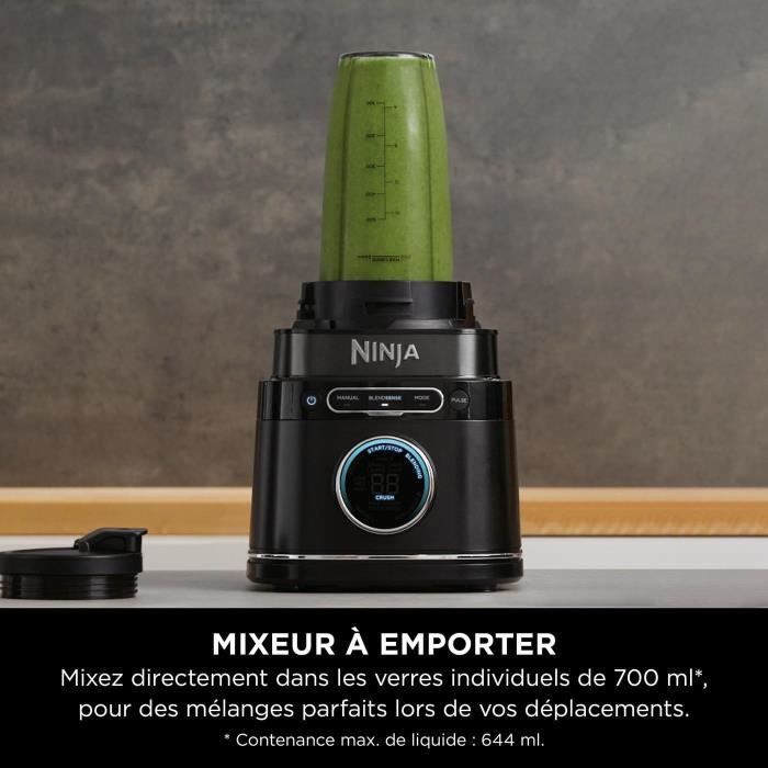 Licuadora Ninja Detect Power Blender Pro 1200W - 2 en 1 TB301EU - 2L - 15 modos - 10 velocidades - Negra