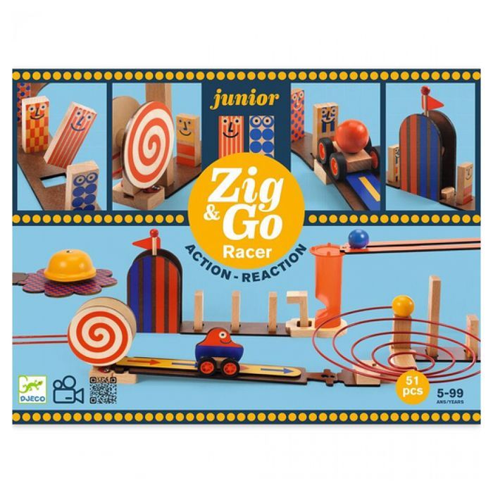 Bouwset - DJECO - Zig & Go Junior: Racer - Unisex - Meerkleurig - Hout