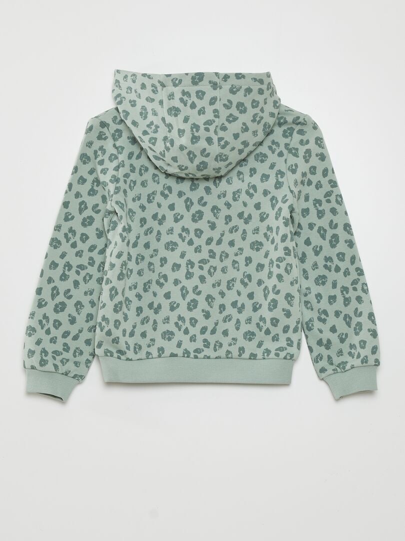 Hoodie met luipaardprint - GROEN
