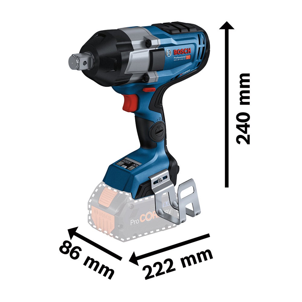 BOSCH 18 V 1/2 Zoll Akku-Schlagschrauber Skin GDS 18 V-1000 0.601.9J8.000