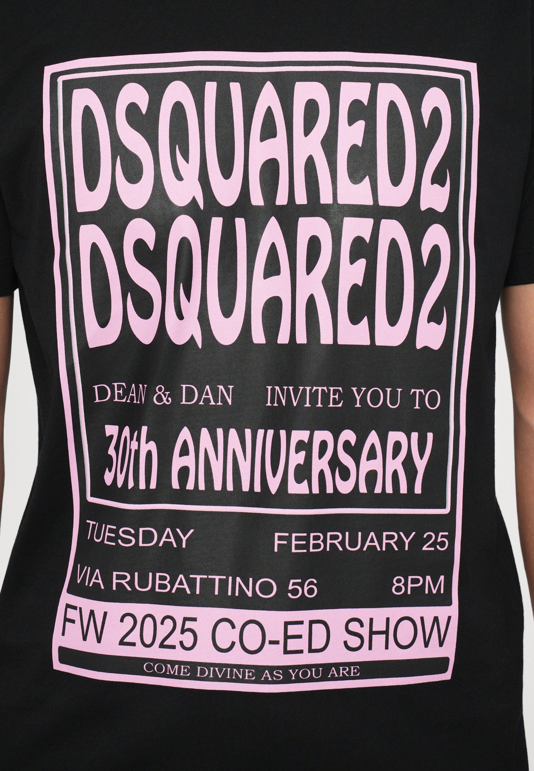 Dsquared2 REGULAR FIT TEE - Printtipaita - black
