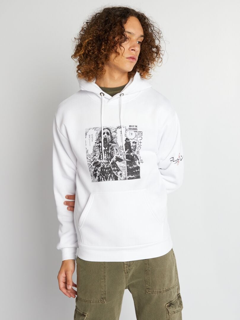 Fleece hoodie - wit