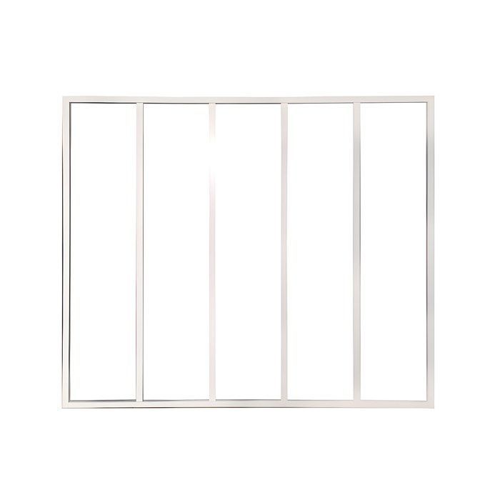 Techo de cristal de aluminio con recubrimiento en polvo, estilo taller - 150x130 cm - Blanco - BAYVIEW