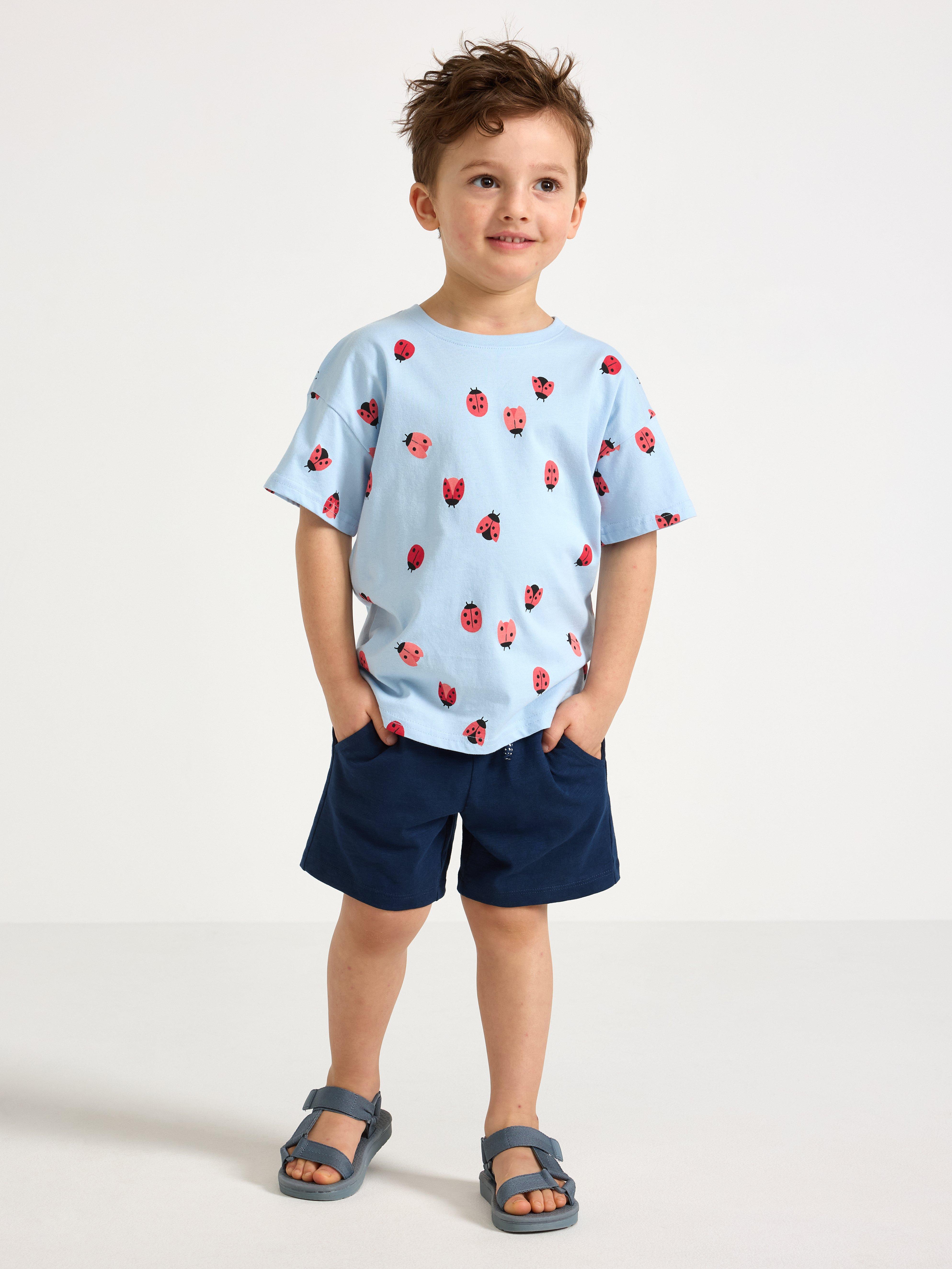 Short en jersey chiné bleu foncé