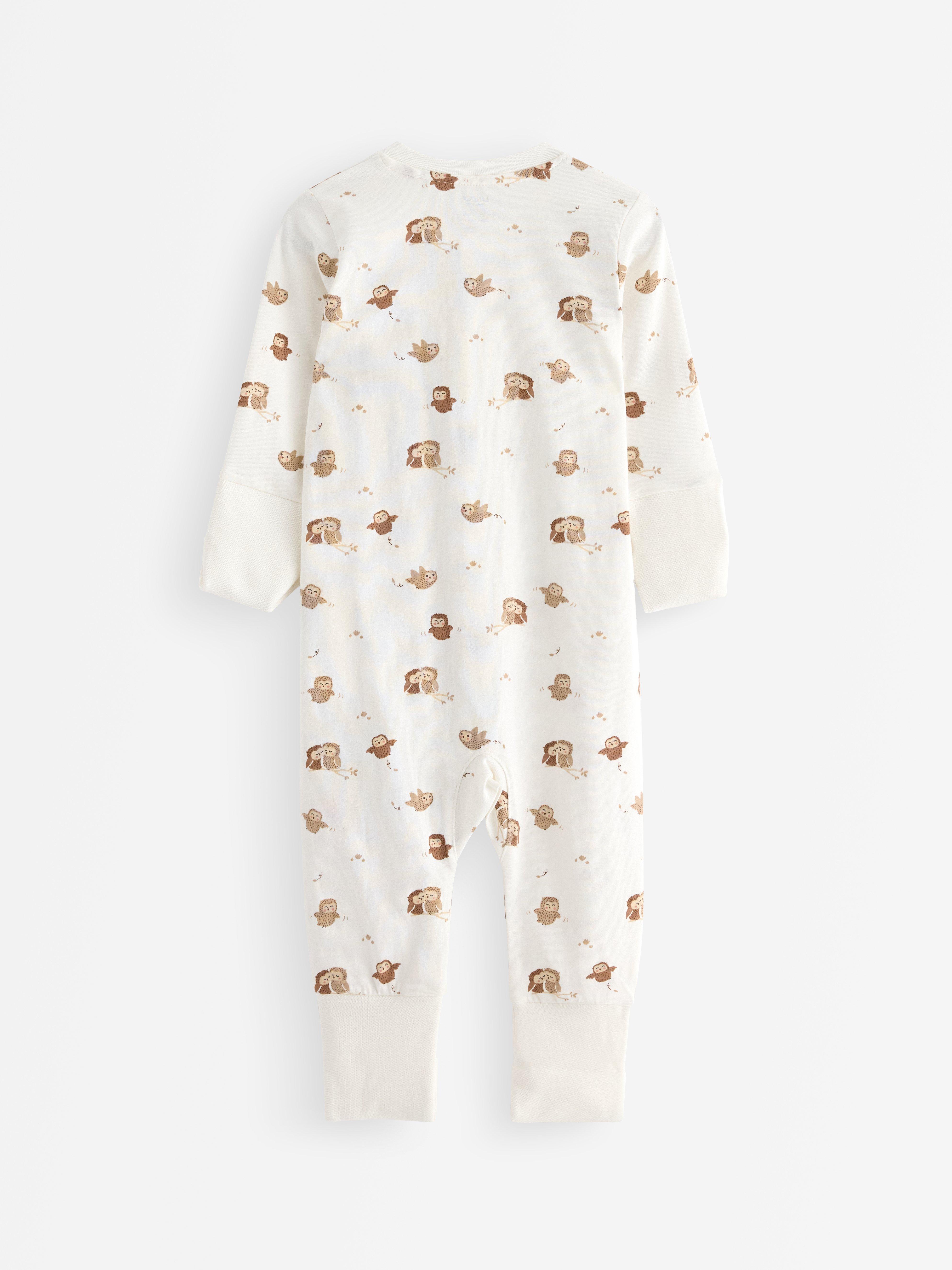Pijama com punhos dobráveis, branco claro acinzentado