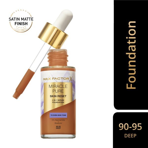 Max Factor Miracle Pure Skin Reset 90-95 Deep 2-in-1 serumski tekoči puder 30 ml