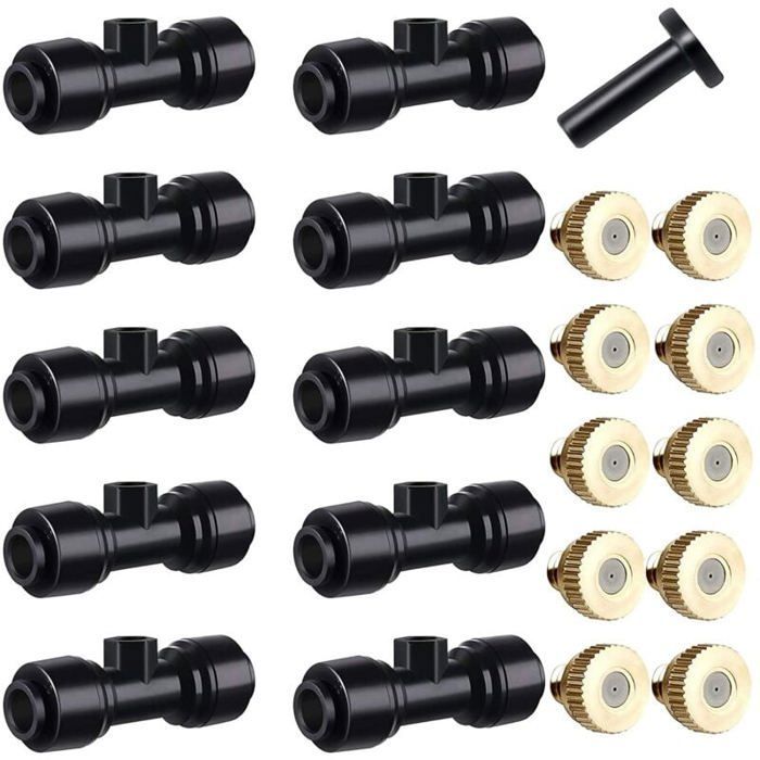 Kit brumisateur 21 pièces laiton – système irrigation extérieur bricolage jardin terrasse Label
