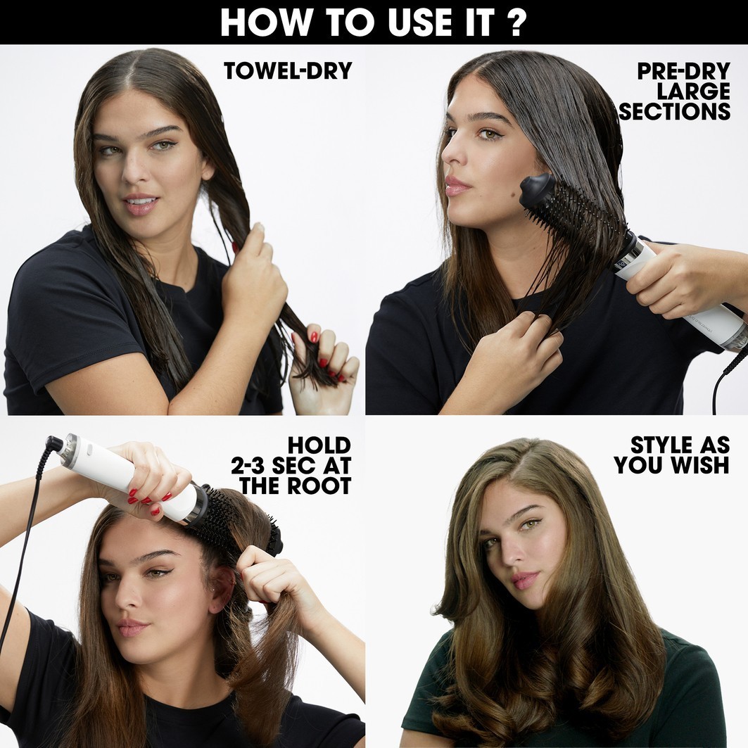 ghd Duet четка за фен за косу 2 у 1, бела - 1 комад