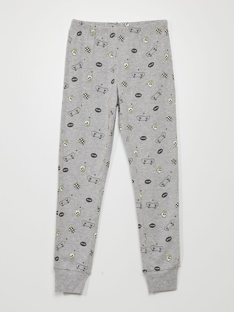 Conjunto de pijama de duas peças (camiseta e calça) - AZUL