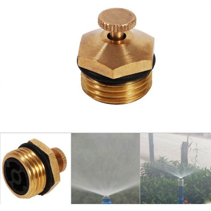Conjunto de 5 bicos de pulverização em latão para sistema de pulverização centrífuga ajustável de 12 polegadas com atomizador de água.