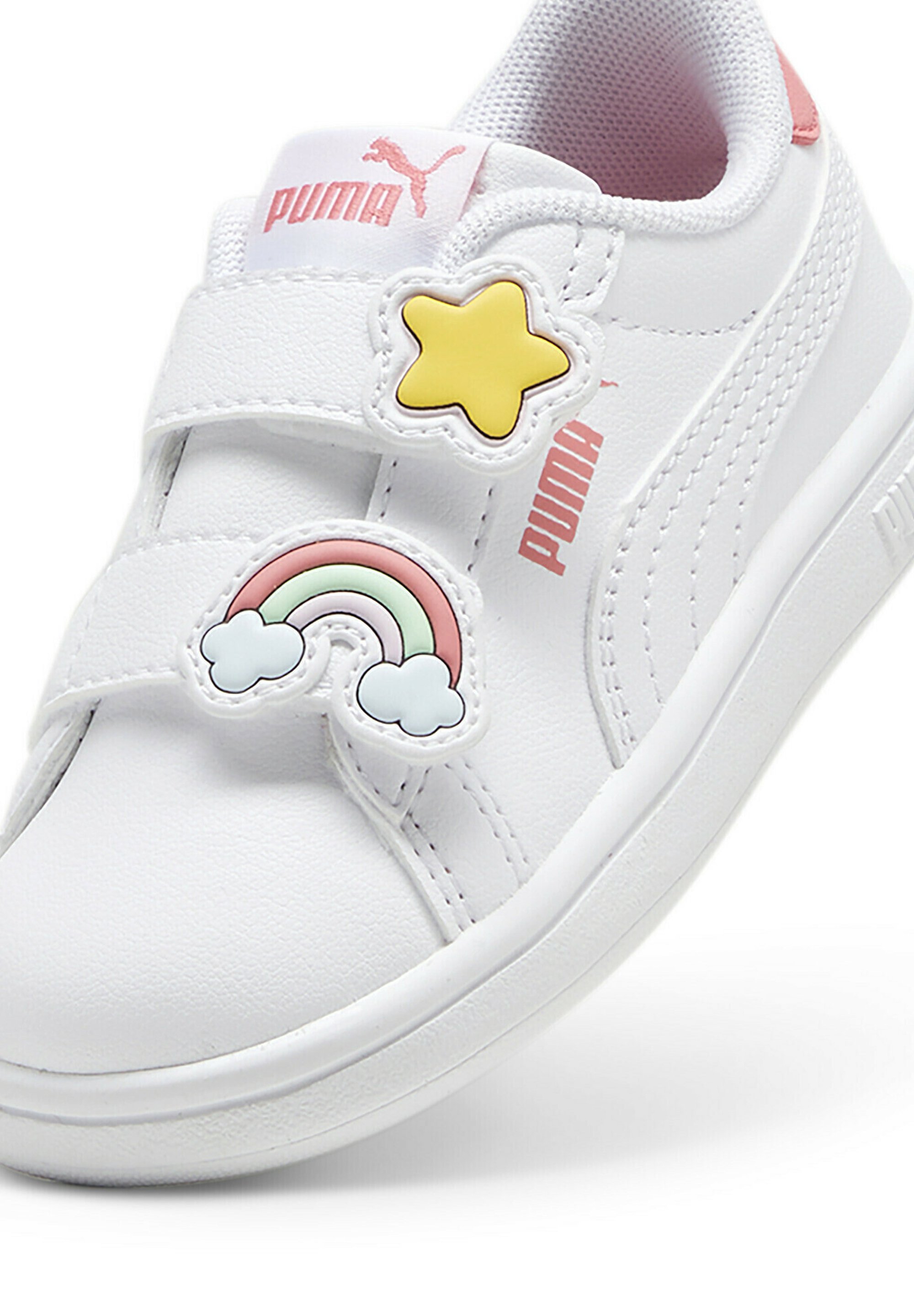 Puma SMASH - Babyschoenen - wit-passievrucht