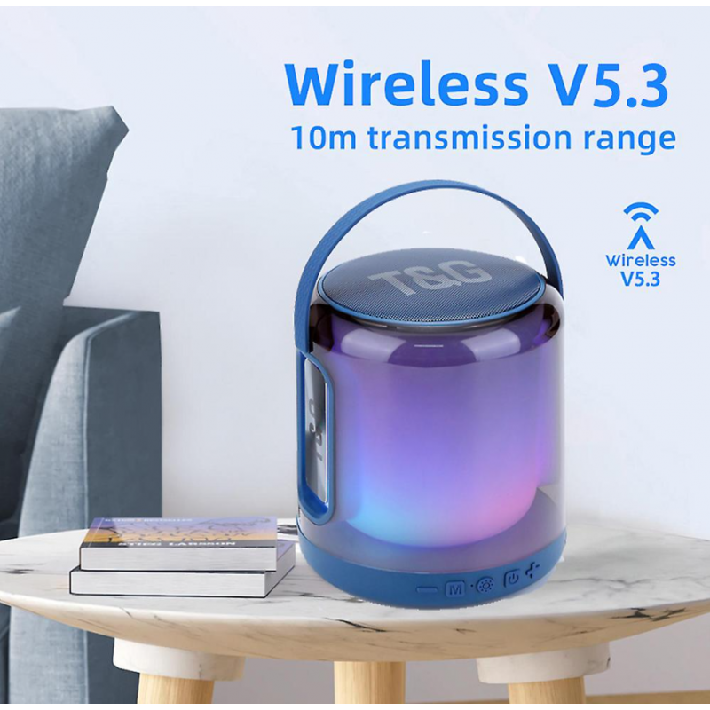 Smartek Tragbarer Bluetooth-Lautsprecher mit RGB-LED-Beleuchtung