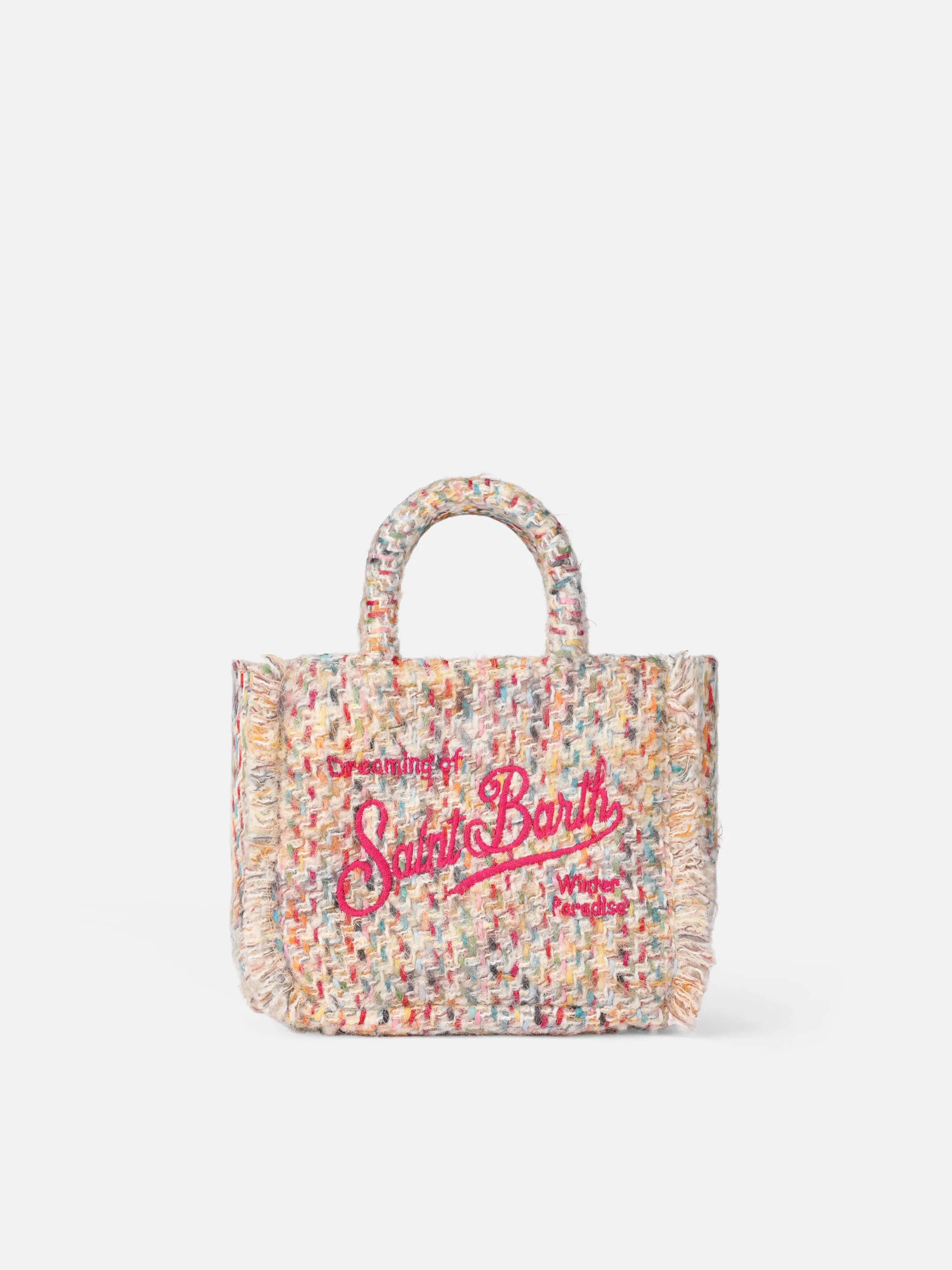 Mini neceser de lana con estampado multicolor