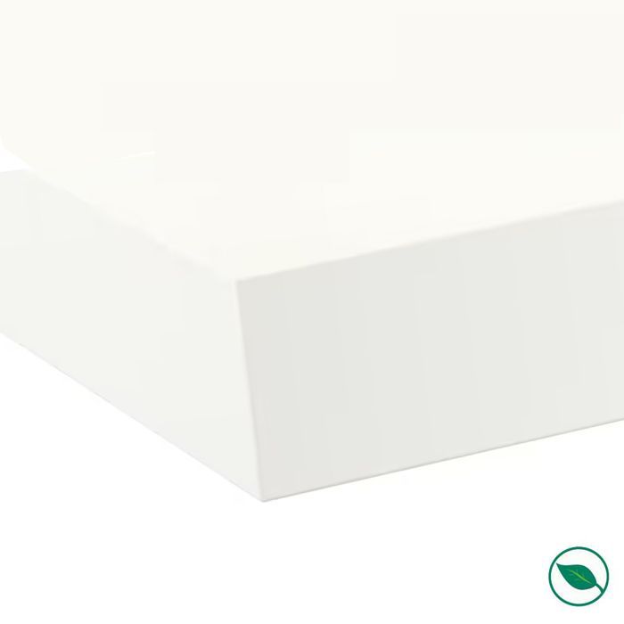 Encimera laminada HPL blanca de 3000 x 650 x 38 mm con certificación FSC - Gama Signature de FORESTEA. Dimensiones: 3000 mm x 650 mm x 38 mm