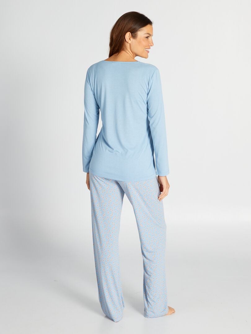 Tweedelig pyjamasetje (t-shirt en broek) - BLAUW