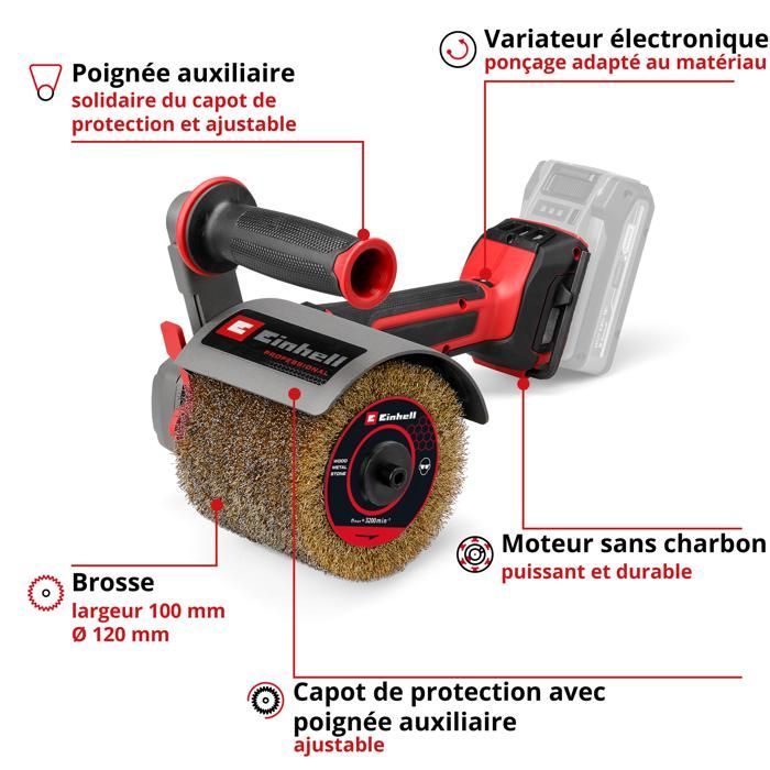 Einhell Professional Rénovateur sans fil TP-BR 18/32 Li BL Solo PXC (18V, Ø 120mm) Livré sans Batterie ni Chargeur