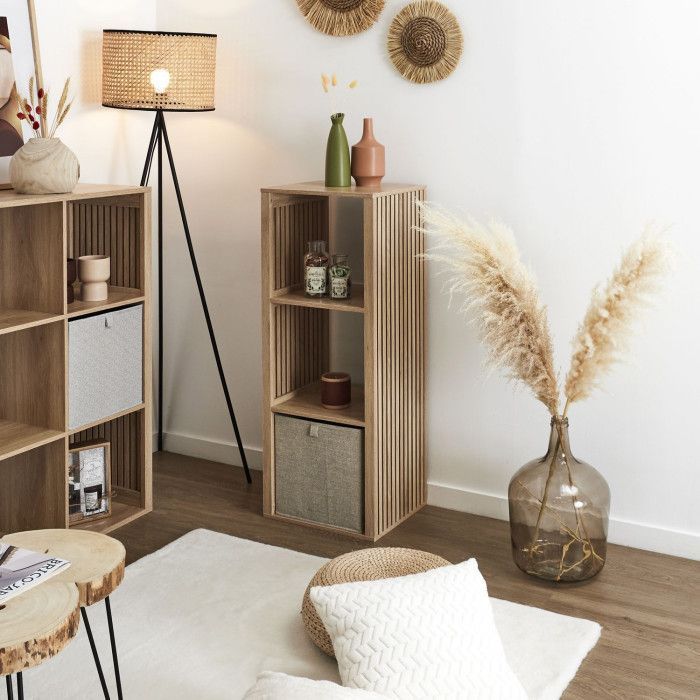 Etagere - Home Deco Factory - Klaus - Modulable - 3 Cases - Marron