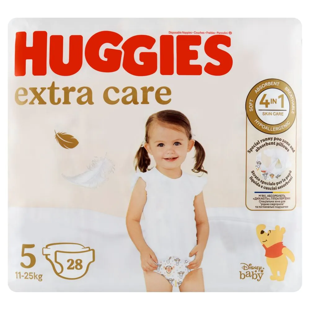 Huggies Extra Care Jumbo Pack 5 pieluchy dla dzieci 28 szt.