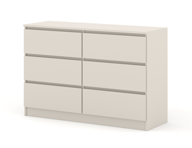 Komoda MAJA S6 120 cm kaszmir 6 szuflad