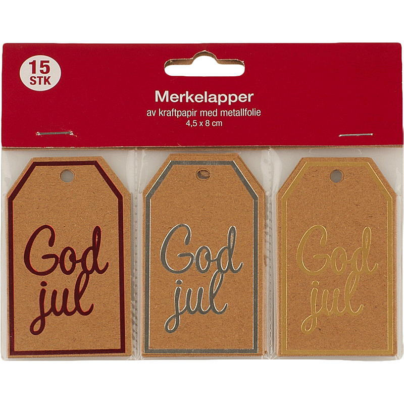 Hem Presentetikett 15-pack Santa Claus Kraft