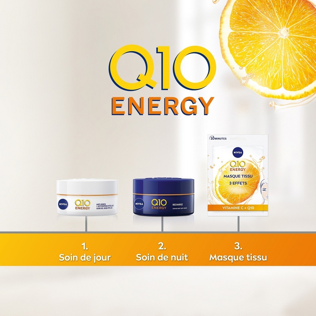 NIVEA Masque tissu visage Energy Vitamine C et Q10