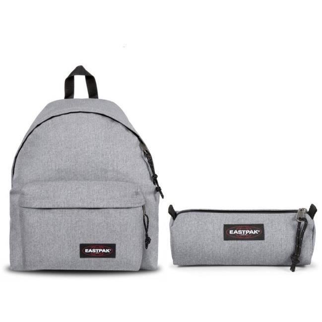 EASTPAK - Zaino imbottito Pak'r + astuccio singolo Benchmark - Grigio domenica
