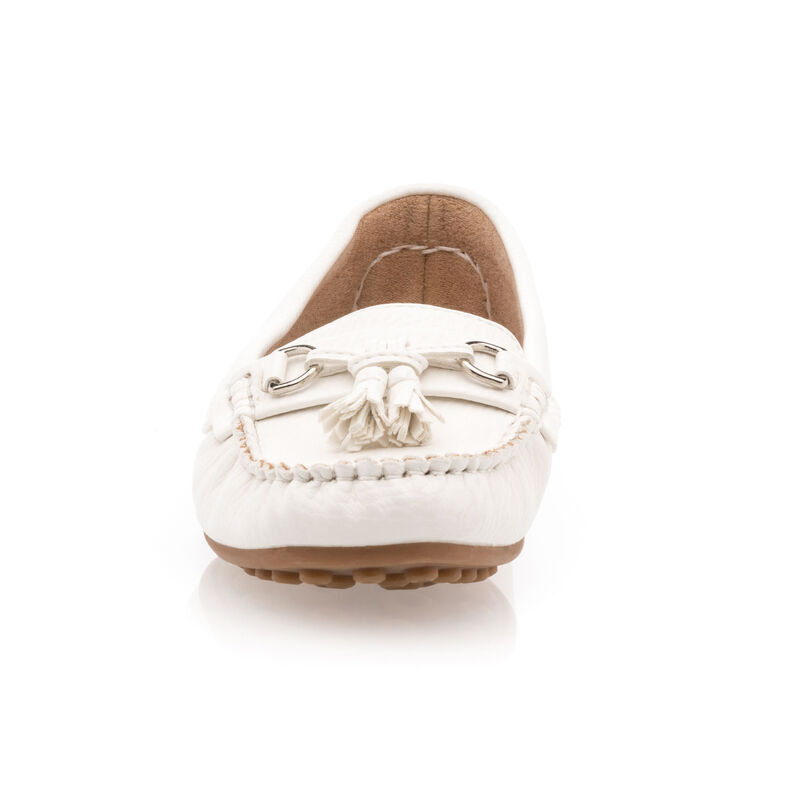 Weiße Damen-Loafer/Bootsschuhe