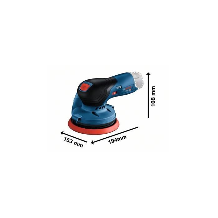 Ponceuse excentrique - BOSCH PROFESSIONAL - GEX 12V-125 - Moteur sans charbon - Plateau 125 mm - Sans batterie