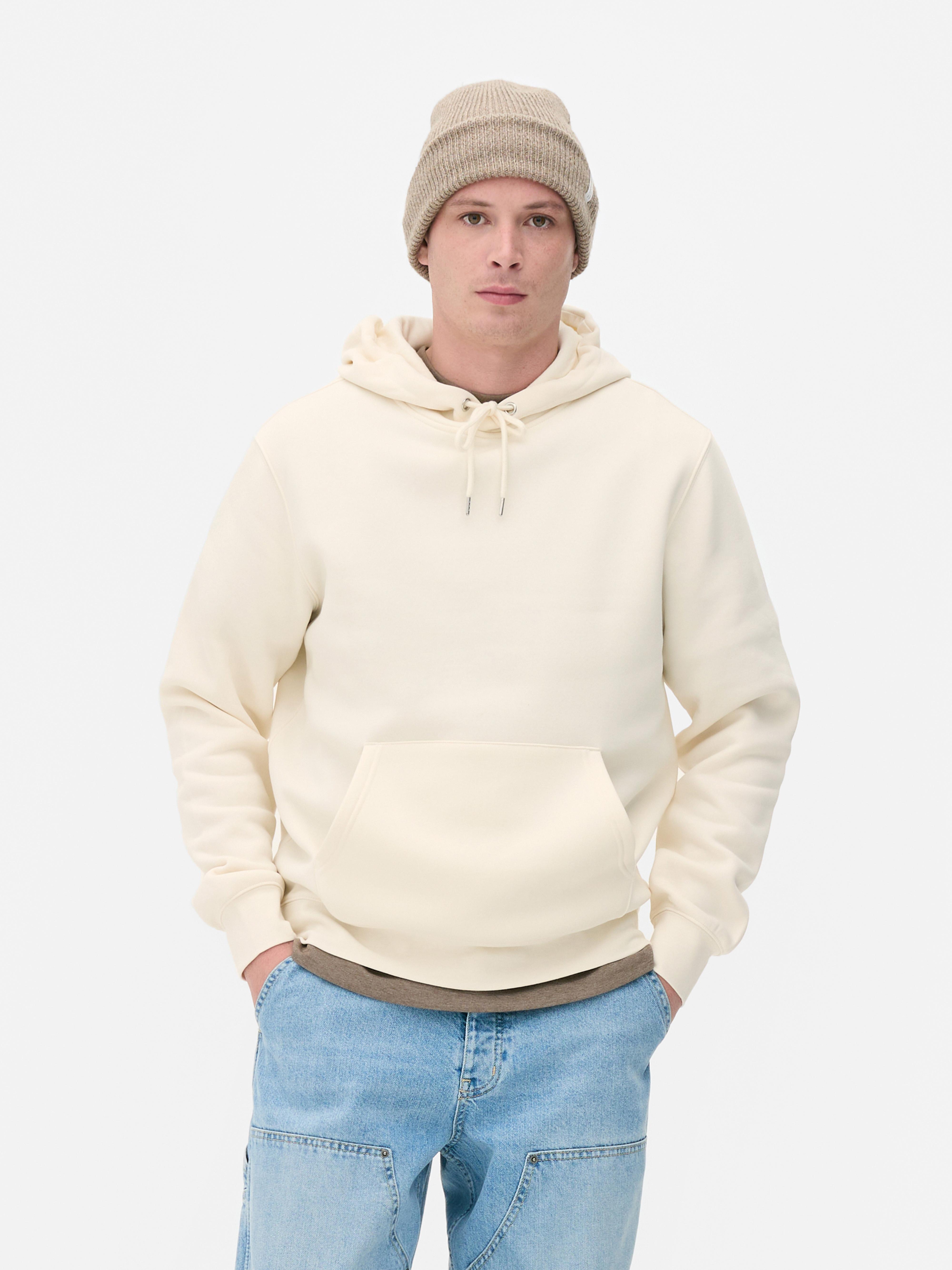 Klassischer Hoodie mit Kapuze mit Kordelzug, gerippten Bündchen und Kängurutasche