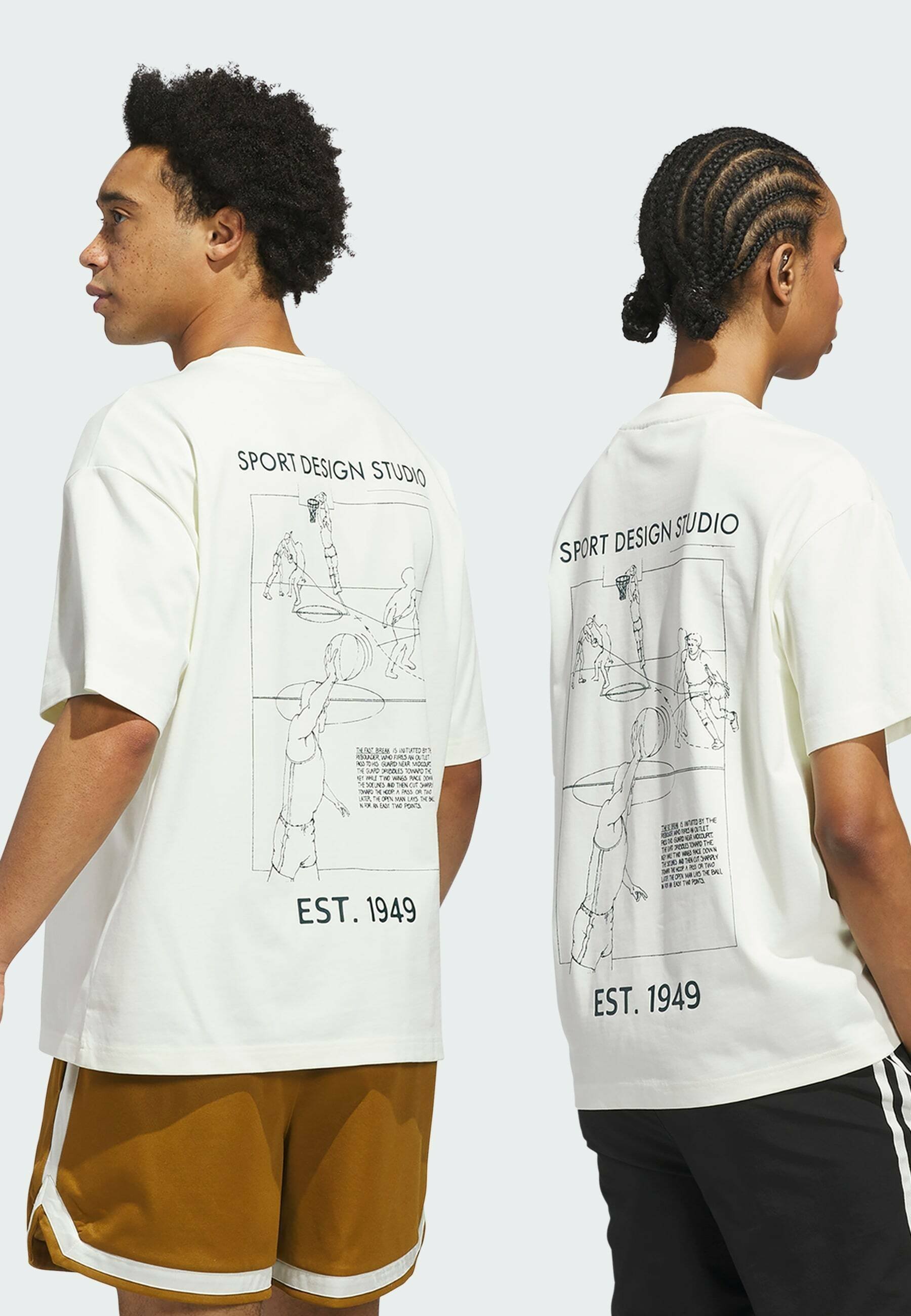T-shirt adidas Originals con stampa - avorio