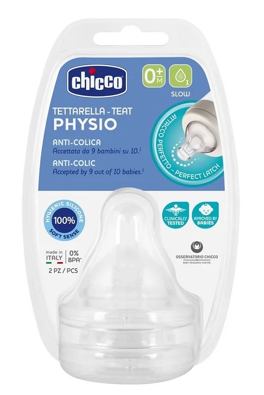 CHICCO Tétine en silicone Chicco Perfect 5 à débit normal, 2 pièces + 0 mois