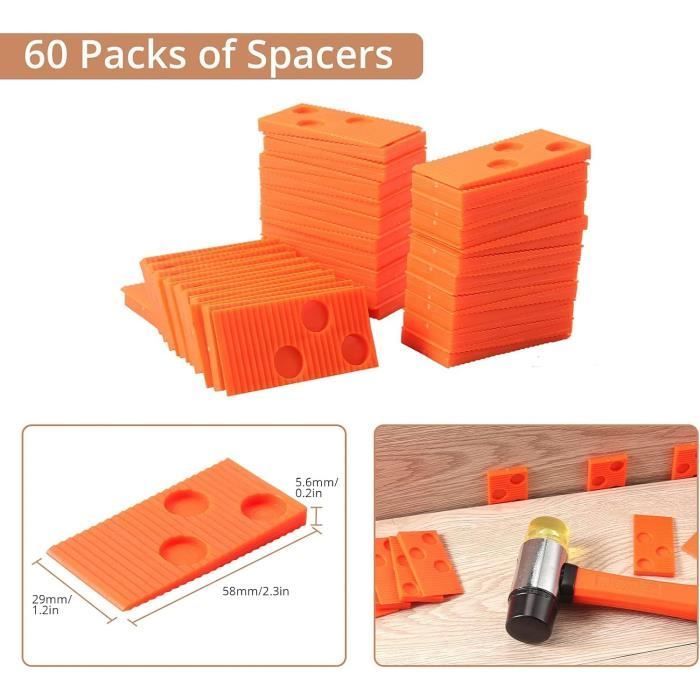 Kit de instalación de suelo laminado - YYV - Barra de dominadas - Bloque perforador - 60 espaciadores