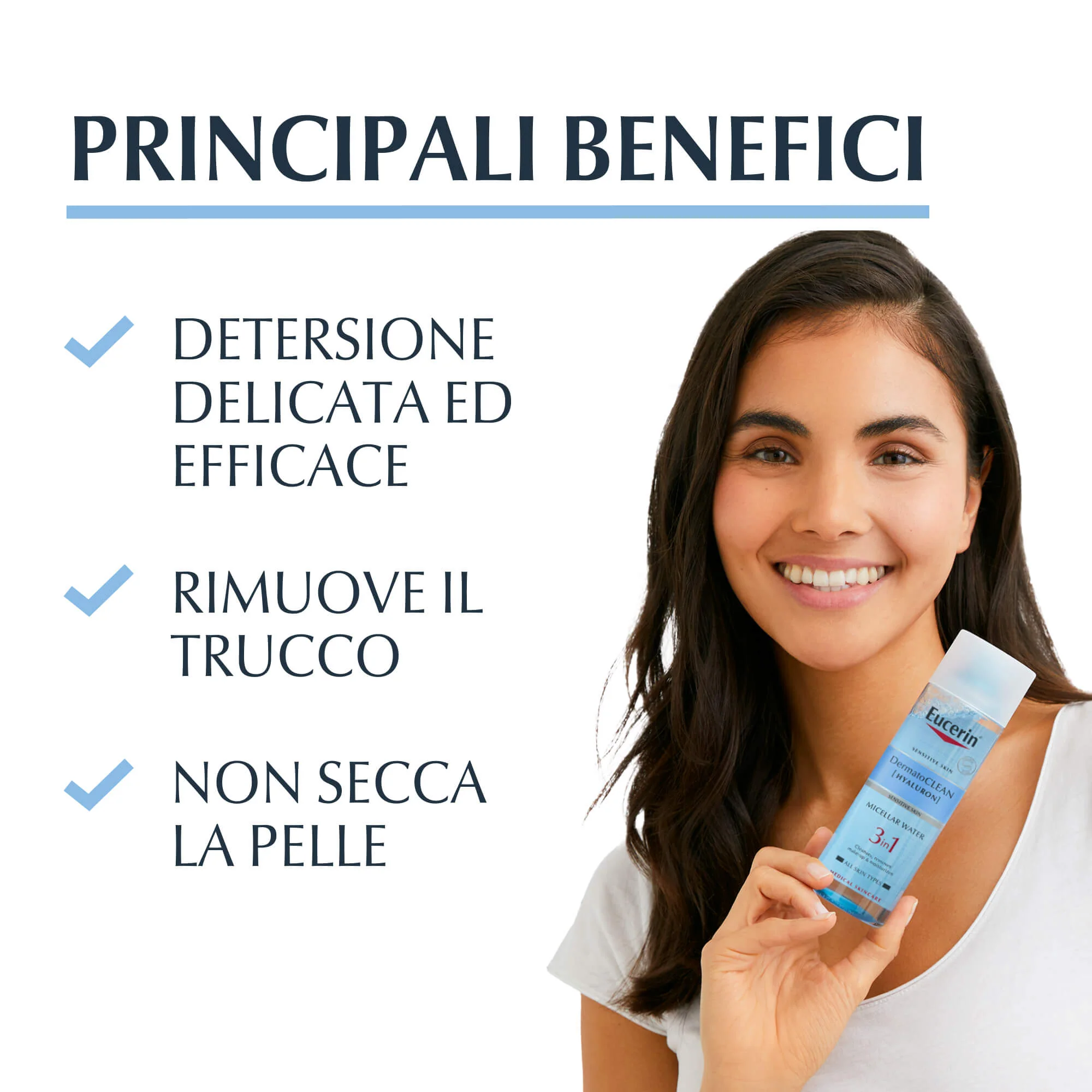 DermatoClean [Hyaluron] DermatoCLEAN Lozione Struccante Micellare 3 in 1 - Acqua detergente viso