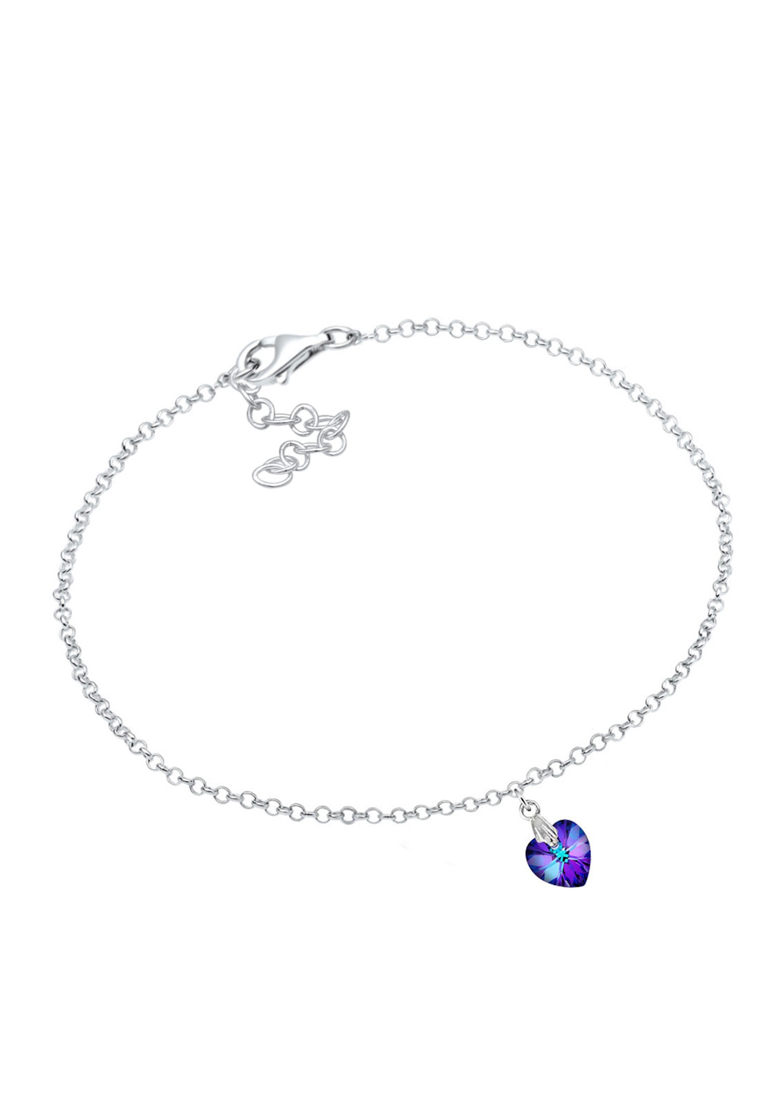 Elli Femme Pendentif Coeur Filigrane avec Cristaux en Argent Sterling 925