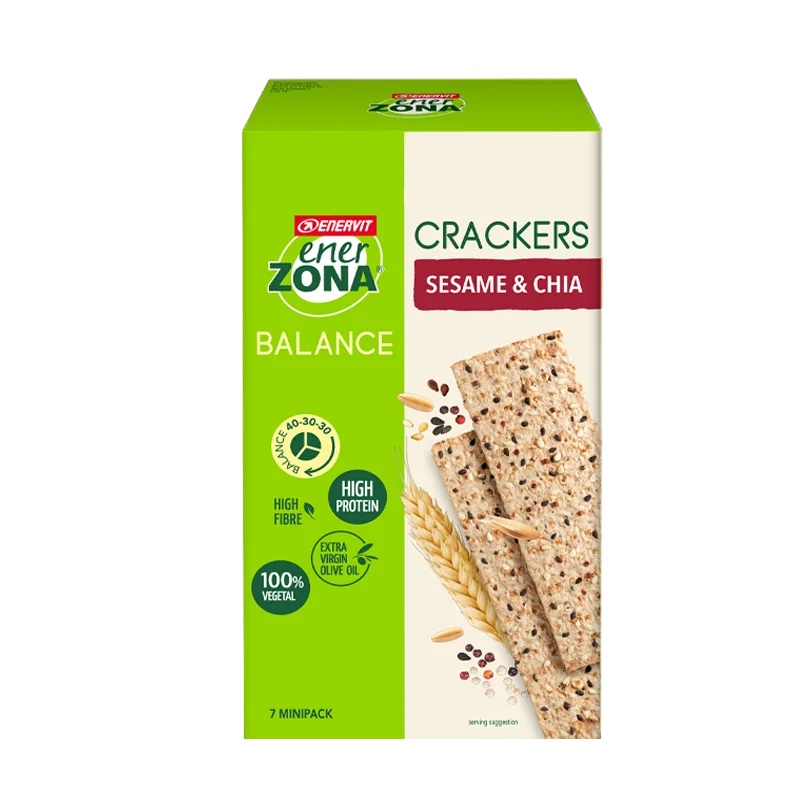 ENERVIT Enerzona sesam- en chiazaadcrackers 175 g, de perfecte snack
