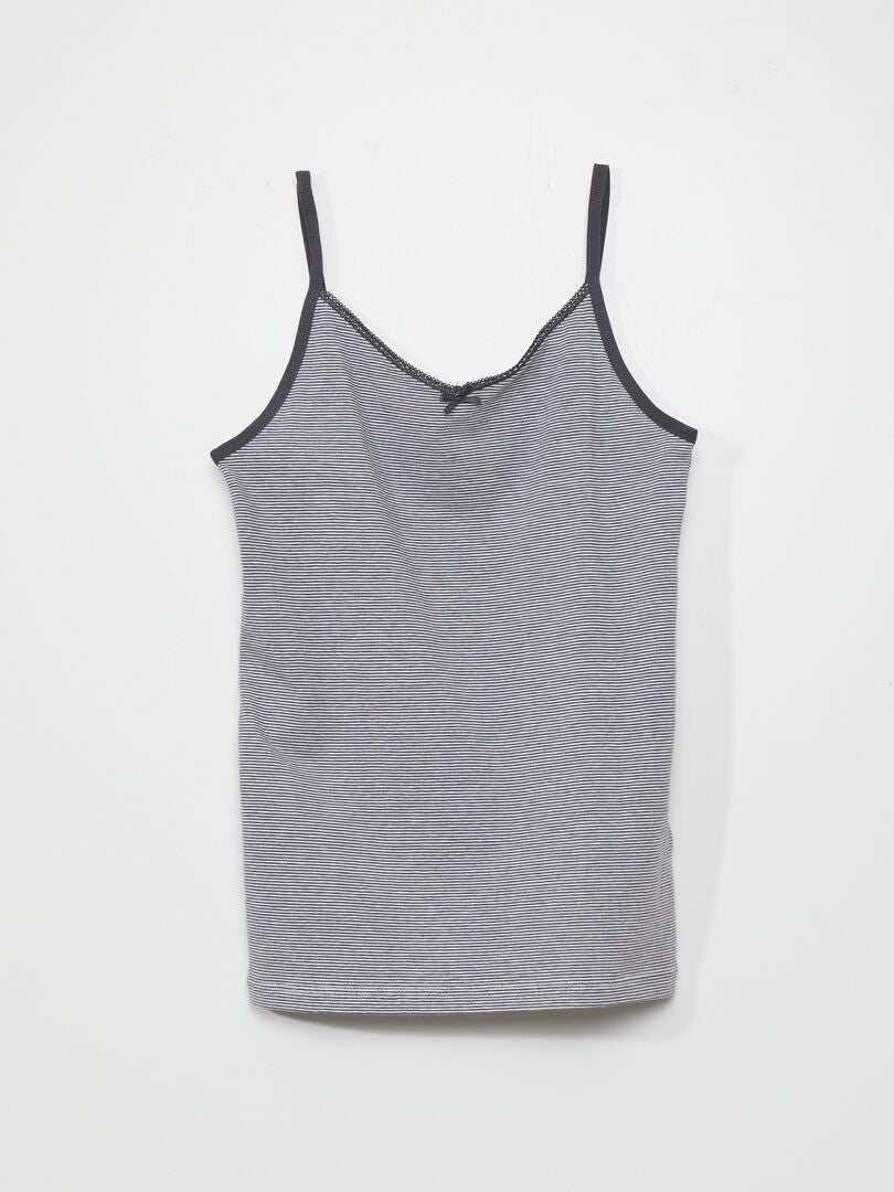 Set van 2 elastische katoenen tanktops - WIT