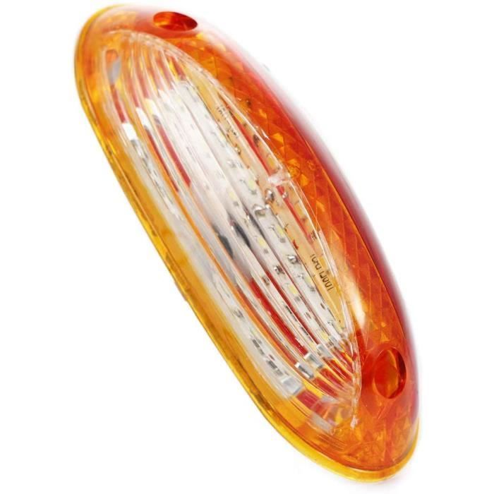 luces LED verticales de contorno lateral de 24 V, rojas, naranjas y blancas, con 18 LED SMD para remolques, camiones, autocaravanas, furgonetas y chasis de caravanas.