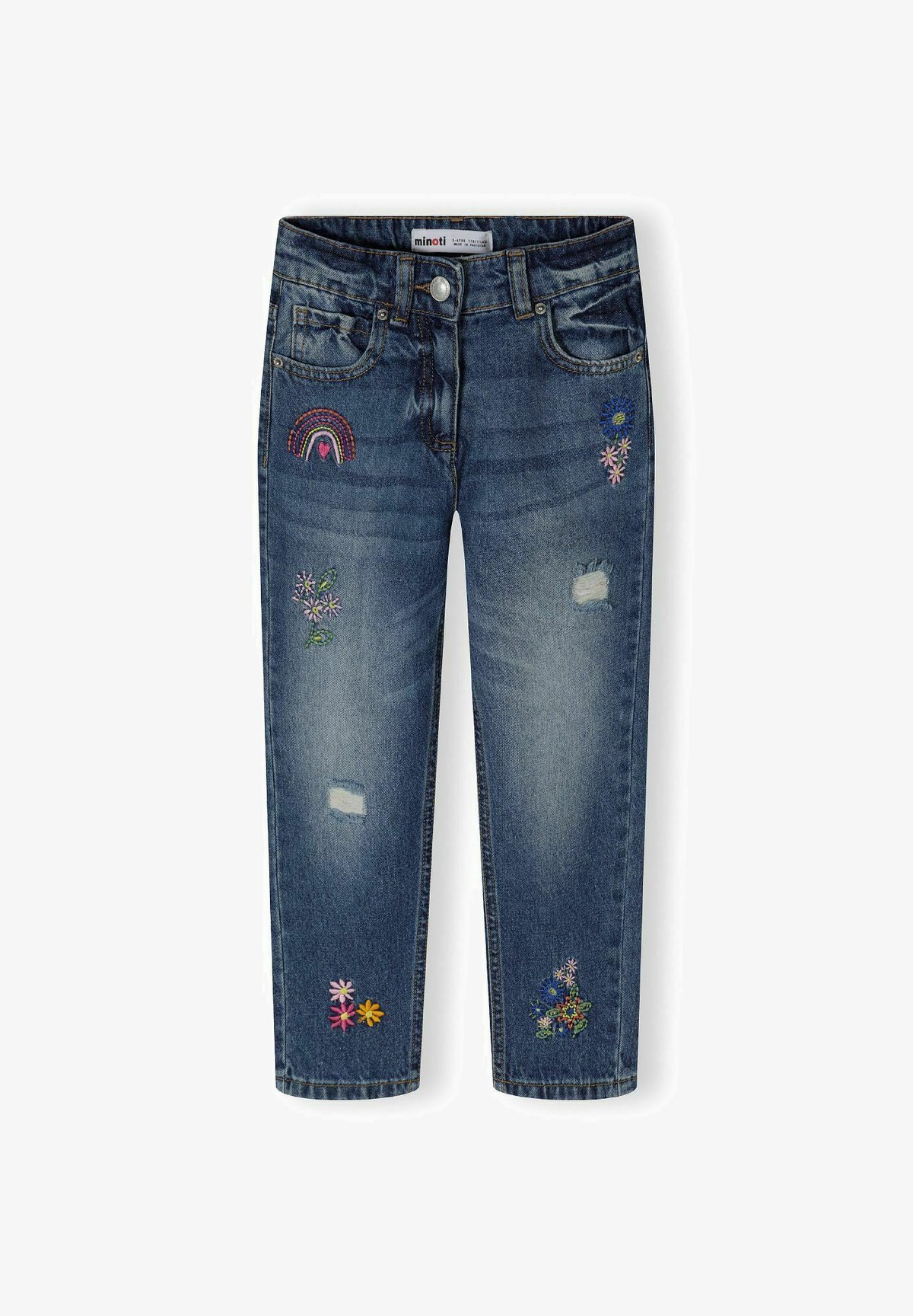 MINOTI GEBORDUURD - Rechte jeans - blauwe denim