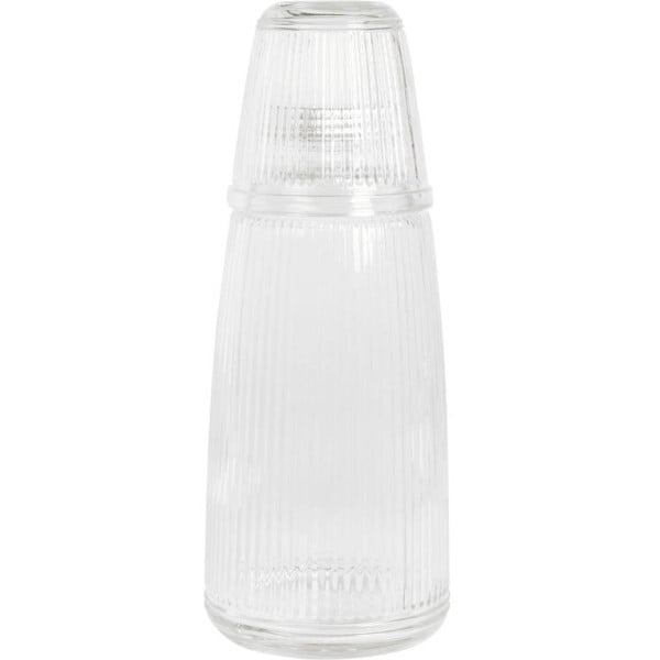 Szklana butelka z zakręcanym korkiem i szklanką, 1000 ml