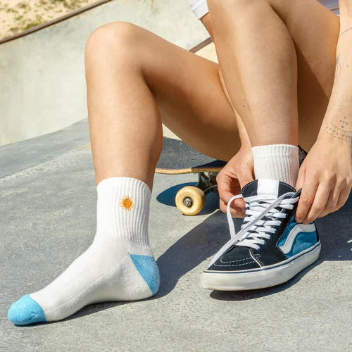 Cabaia Here Comes the Sun Socken – Let's Ride White