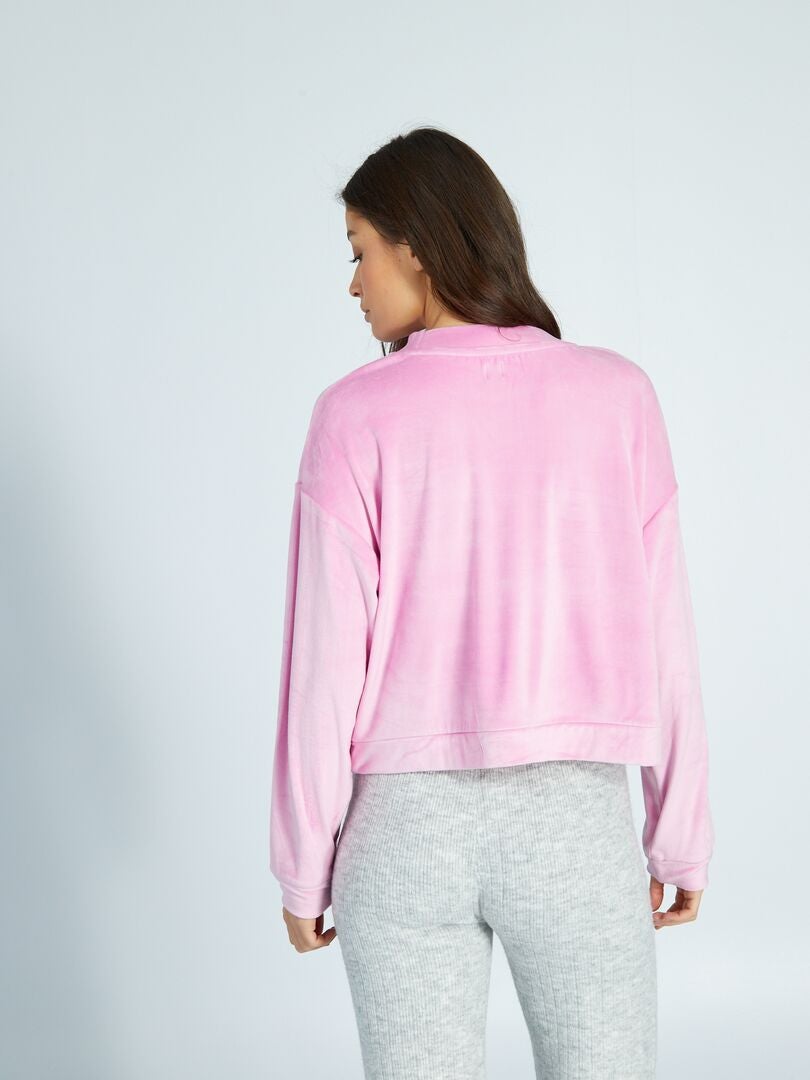 Sudadera de forro polar para estar en casa - rosa