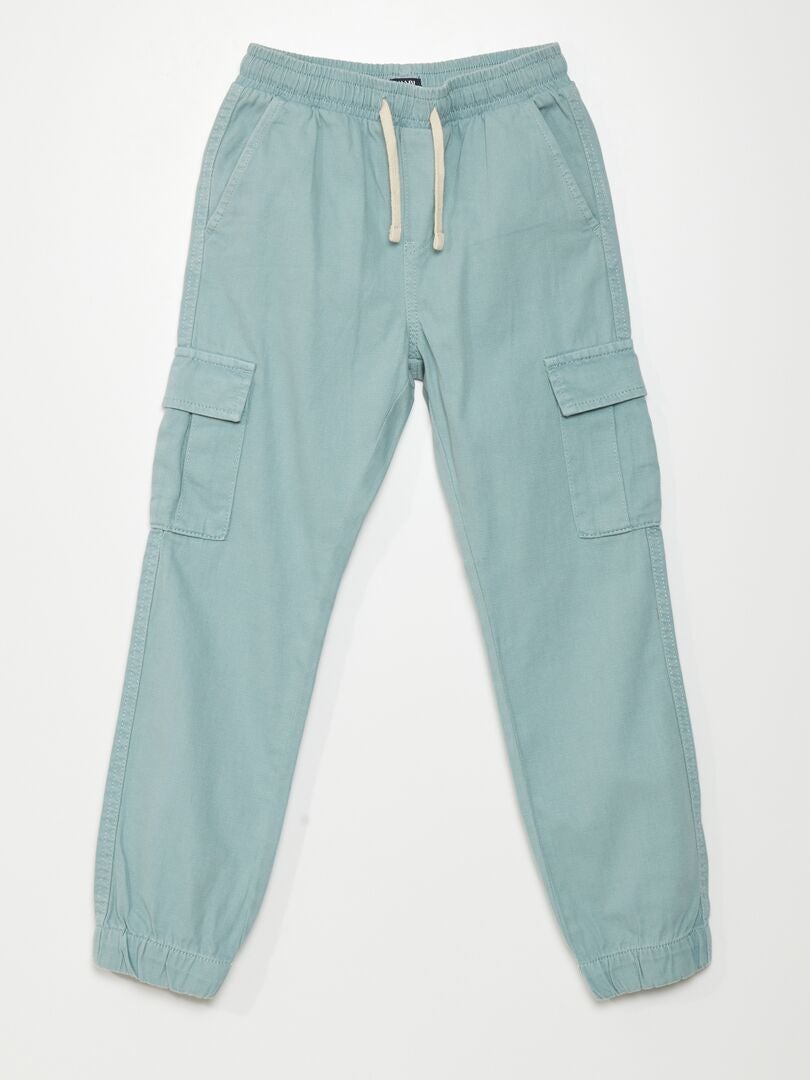 Broek met elastische tailleband en zakken - blauw