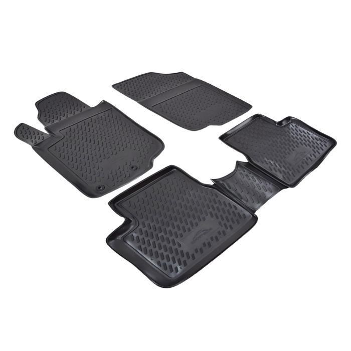 Tapis De Sol En Caoutchouc 3D Exclusive - J&J AUTOMOTIVE - Peugeot 207 - Noir - Sur Mesure - Antidérapant